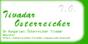 tivadar osterreicher business card